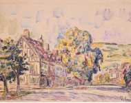 Signac Paul Street with a Frame House in Normandy  - Hermitage